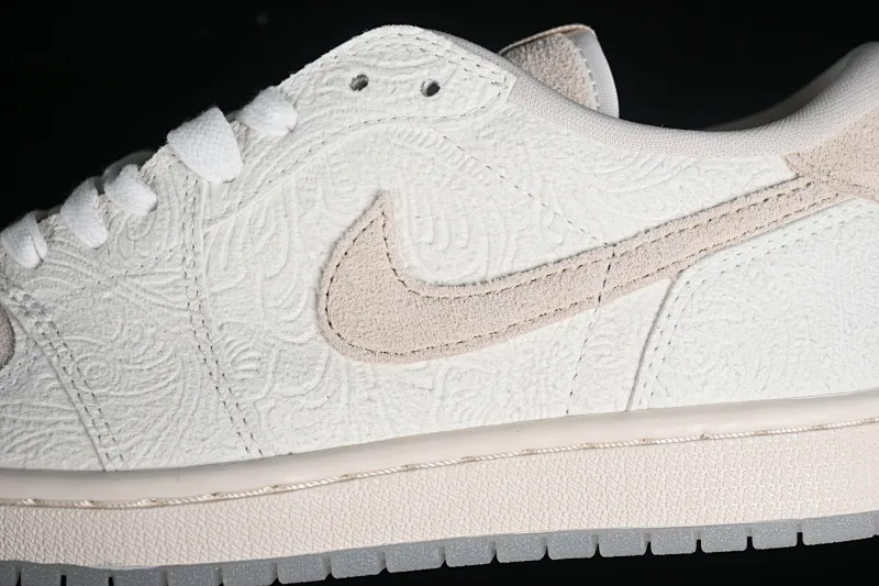 All categories Air Jordan Jordan series basketball shoes Air Jordan 1 Low pure original CP3 x Air Jordan 1 AJ1 Joe 1 embossed white low-top cultural casual sneakers FZ0455-200